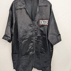 Ringside Stock Cornermans Black Polyester Short Sleeve Full Zip Jacket Size L